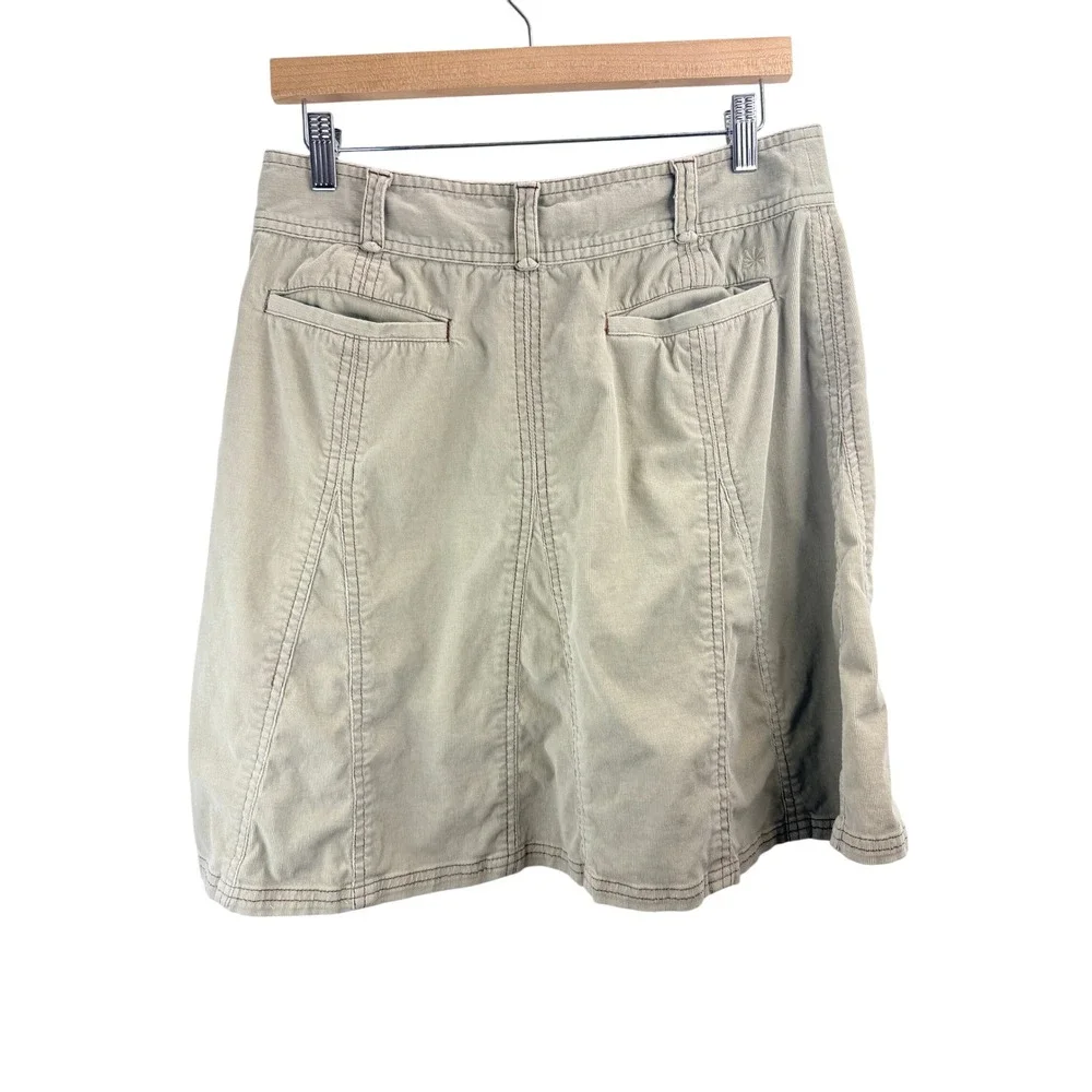 Athleta Khaki Corduroy A Line Flare Skirt Womens No Size Tag Boho Festival Comfy